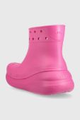 Гумові чоботи Crocs Classic Crush Rain Boot жіночі колір рожевий 207946 207946.6UB-6UB