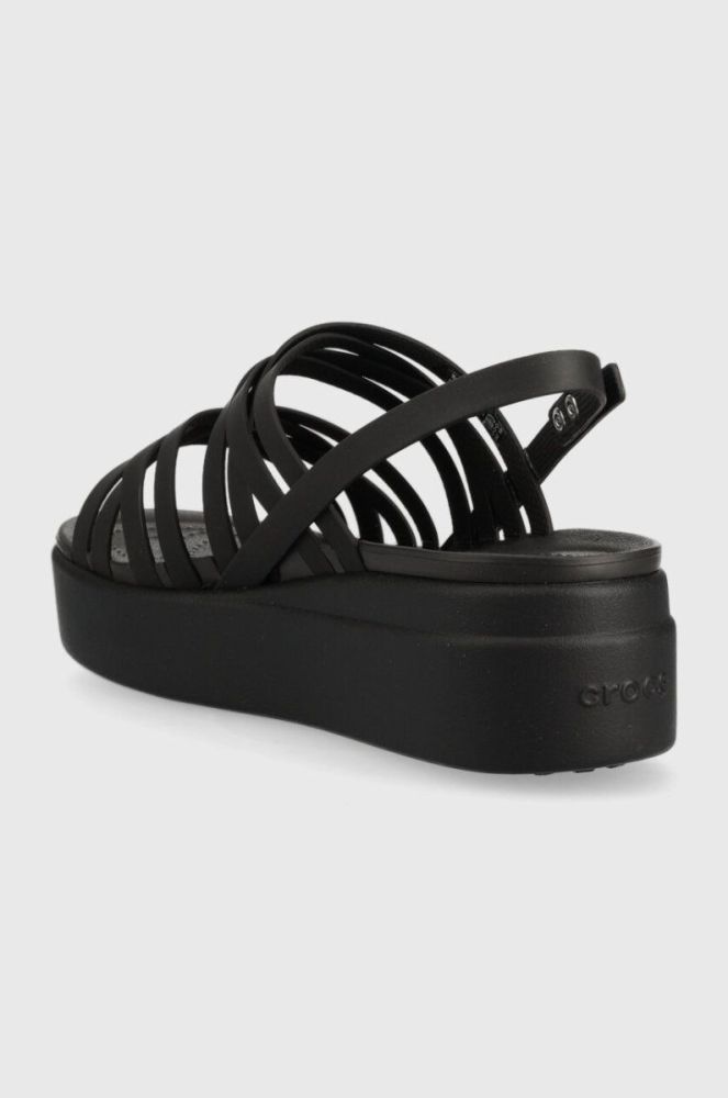 Сандалі Crocs Brooklyn Strappy Low Wedge жіночі колір чорний на платформі 206751 фото 3