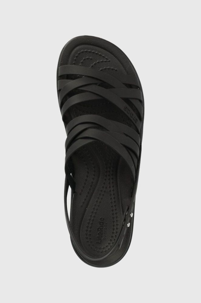 Сандалі Crocs Brooklyn Strappy Low Wedge жіночі колір чорний на платформі 206751 фото 4