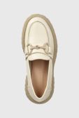 Шкіряні мокасини Marc O'Polo жіночі колір бежевий на платформі 301 13513202 101 LL2M3055