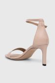 Шкіряні сандалі BOSS Jane колір бежевий 50493027