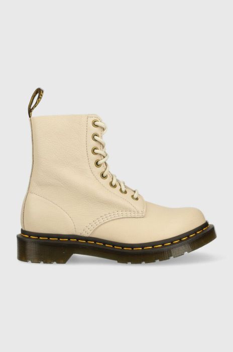 Шкіряні черевики Dr. Martens 1460 Pascal жіночі колір бежевий на плоскому ходу DM26802292 DM26802292-Parchment