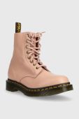 Шкіряні черевики Dr. Martens 1460 Pascal жіночі колір рожевий на плоскому ходу DM26802329-Peach.Bei