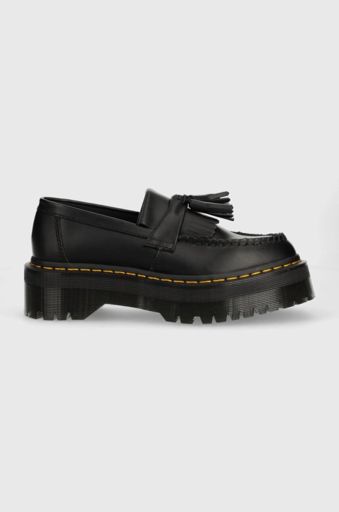 Шкіряні мокасини Dr. Martens Adrian Quad жіночі колір чорний на платформі DM27989001