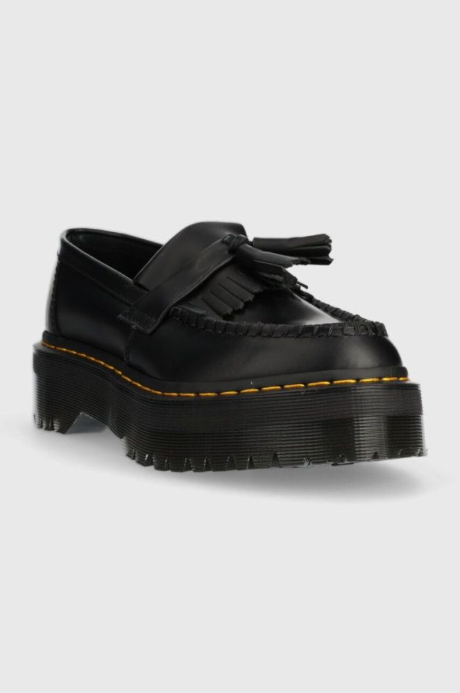 Шкіряні мокасини Dr. Martens Adrian Quad жіночі колір чорний на платформі DM27989001 фото 2