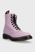 Шкіряні черевики Dr. Martens 1460 Pascal жіночі колір фіолетовий на плоскому ходу DM30689308 DM30689308-Lilac