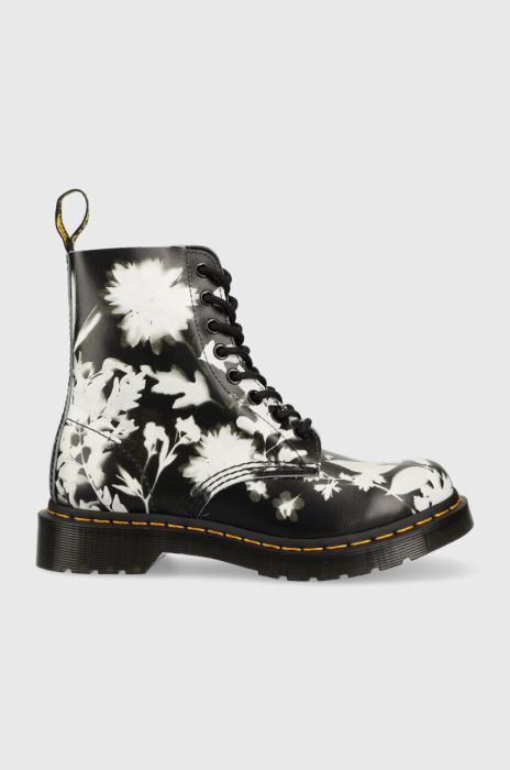Шкіряні черевики Dr. Martens 1460 Pascal жіночі колір чорний на плоскому ходу DM30862009