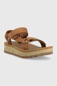 Шкіряні сандалі Teva Universal Ceres жіночі колір коричневий на платформі 1139950