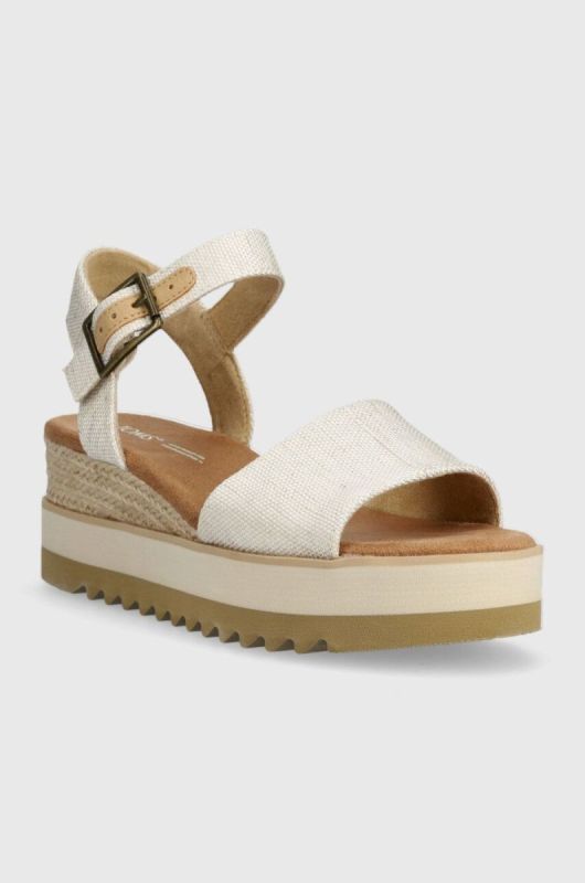 Сандалі Toms Diana жіночі колір бежевий на танкетці фото 2