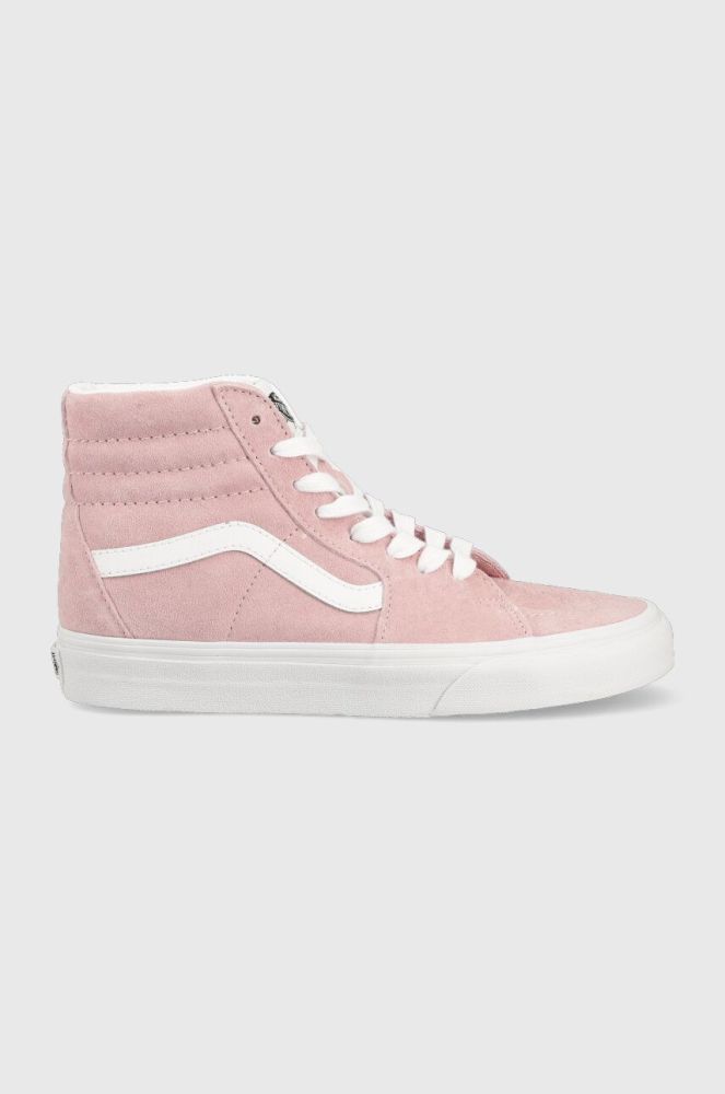 Замшеві кеди Vans SK8-Hi колір рожевий VN0A4BVT2PT1 VN0A4BVT2PT1-PIG.SUEDE