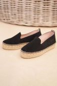 Замшеві еспадрилі Manebi Double Sole Espadrilles колір чорний на платформі K 1.0 D0
