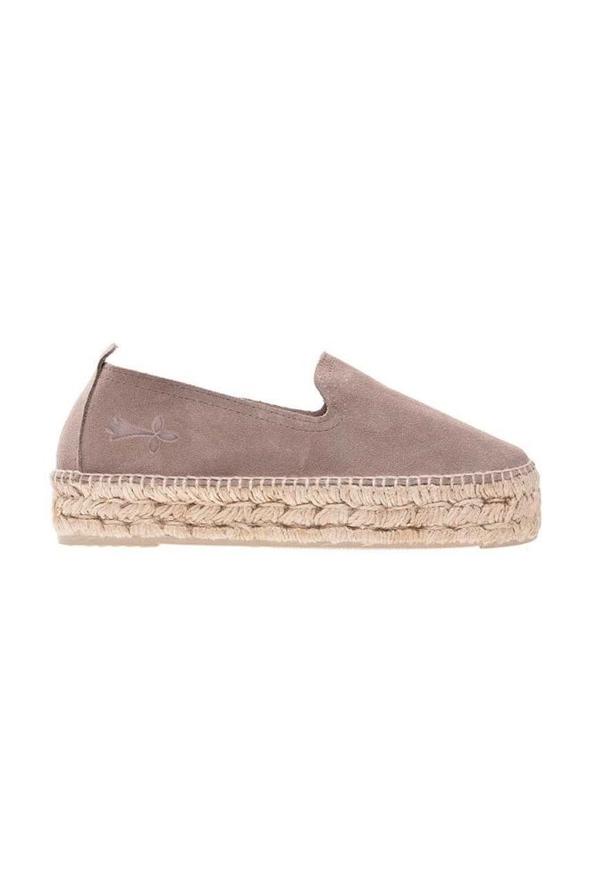 Замшеві еспадрилі Manebi Double Sole Espadrilles колір коричневий на платформі K 1.9 D0