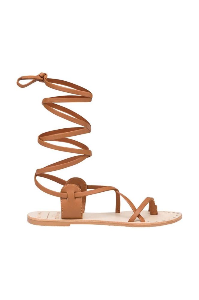 Шкіряні сандалі Manebi Tie-Up Leather Sandals жіночі колір коричневий L 7.1 Y0