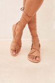 Шкіряні сандалі Manebi Tie-Up Leather Sandals жіночі колір коричневий L 7.1 Y0
