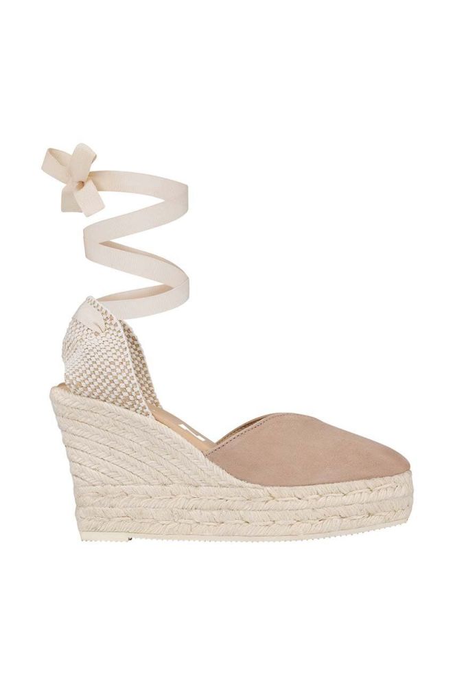 Замшеві еспадрилі Manebi Heart-Shaped Wedge Espadrilles колір коричневий W 1.9 WH