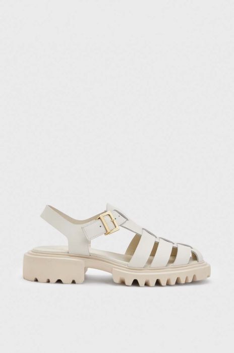 Шкіряні сандалі AllSaints жіночі колір білий Nessie