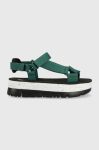 Сандалі Camper Oruga Up жіночі колір зелений на платформі Сандалі Camper Oruga Up жіночі колір зелений на платформі