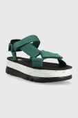 Сандалі Camper Oruga Up жіночі колір зелений на платформі