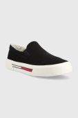 Кеди Tommy Jeans SLIP-ON SIGNATURE DETAILING жіночі колір чорний EN0EN02088