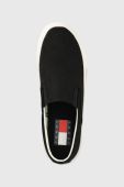 Кеди Tommy Jeans SLIP-ON SIGNATURE DETAILING жіночі колір чорний EN0EN02088