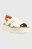 Шкіряні сандалі Camper Oruga Up жіночі колір білий на платформі K200848.011