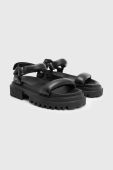 Шкіряні сандалі AllSaints Helium Sandal жіночі колір чорний на платформі WF612Y