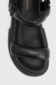 Шкіряні сандалі AllSaints Helium Sandal жіночі колір чорний на платформі WF612Y