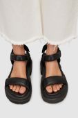 Шкіряні сандалі AllSaints Helium Sandal жіночі колір чорний на платформі WF612Y