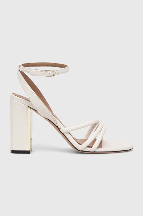 Шкіряні сандалі BOSS Mandy колір білий 50493063