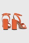 Шкіряні сандалі BOSS Mandy колір помаранчевий 50493063