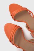 Шкіряні сандалі BOSS Mandy колір помаранчевий 50493063