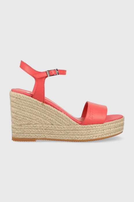 Сандалі BOSS Madeira колір помаранчевий на танкетці 50493116