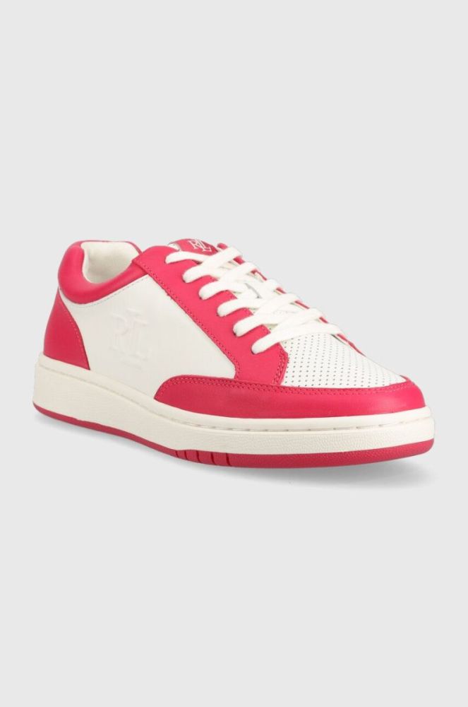Шкіряні кросівки Lauren Ralph Lauren HAILEY II колір рожевий 802904469004 фото 2