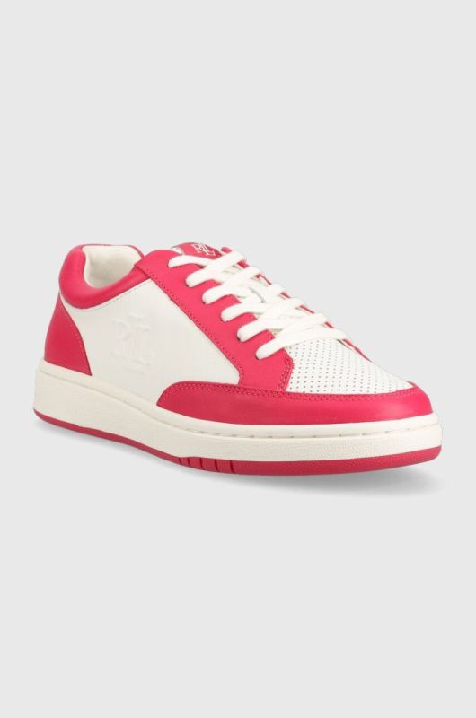 Шкіряні кросівки Lauren Ralph Lauren HAILEY II колір рожевий 802904469004 фото 2