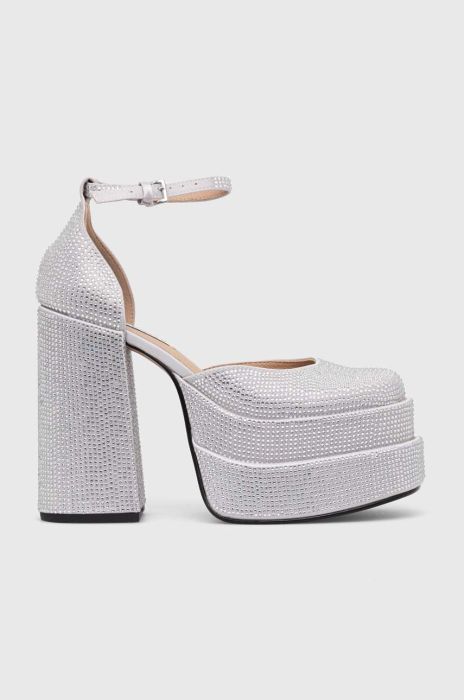 Туфлі Steve Madden Charlize-R колір срібний каблук блок SM11002257
