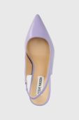 Шкіряні туфлі Steve Madden Lustrous колір фіолетовий каблук блок відкрита п'ята SM11002088