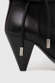 Шкіряні черевики BOSS Denise жіночі колір чорний каблук блок 50488713