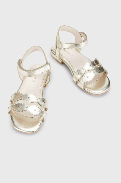 Дитячі шкіряні сандалі Mayoral колір золотий (3061792)