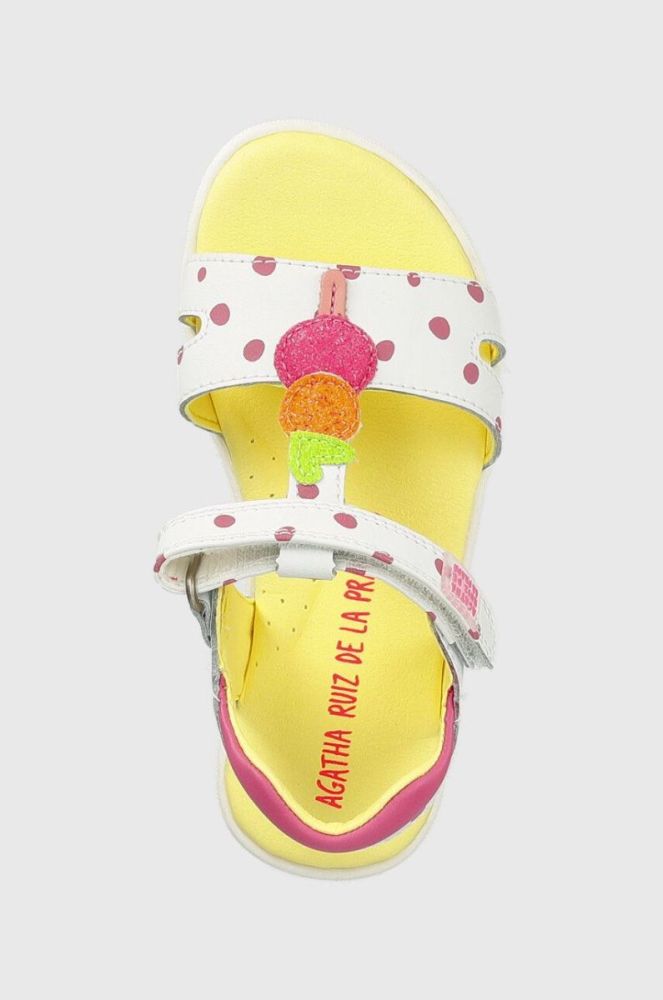 Дитячі шкіряні сандалі Agatha Ruiz de la Prada колір білий (3074267) фото 4