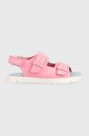 Дитячі шкіряні сандалі Camper Oruga колір рожевий (3165405)