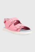 Дитячі шкіряні сандалі Camper Oruga колір рожевий (3165405)