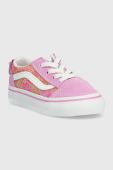 Дитячі кеди Vans TD Old Skool Elastic Lace ROSE DKBLU колір фіолетовий
