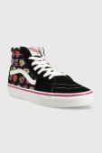 Дитячі кеди Vans JN SK8 Hi LOVE BLKPK колір чорний