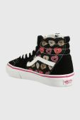Дитячі кеди Vans JN SK8 Hi LOVE BLKPK колір чорний