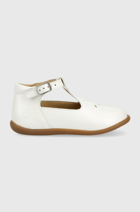 Дитячі шкіряні туфлі Pom D'api колір білий (3008875)