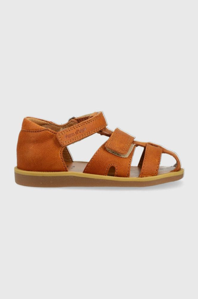 Дитячі шкіряні сандалі Pom D'api колір коричневий (3007614)