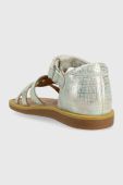 Дитячі шкіряні сандалі Pom D'api колір срібний (3000552)