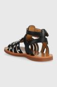 Дитячі шкіряні сандалі Pom D'api колір чорний (3064404)