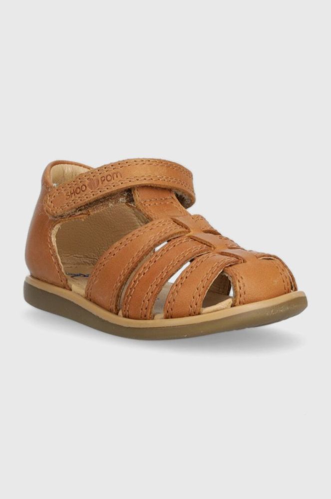 Дитячі шкіряні сандалі Shoo Pom колір коричневий (3207477) фото 2