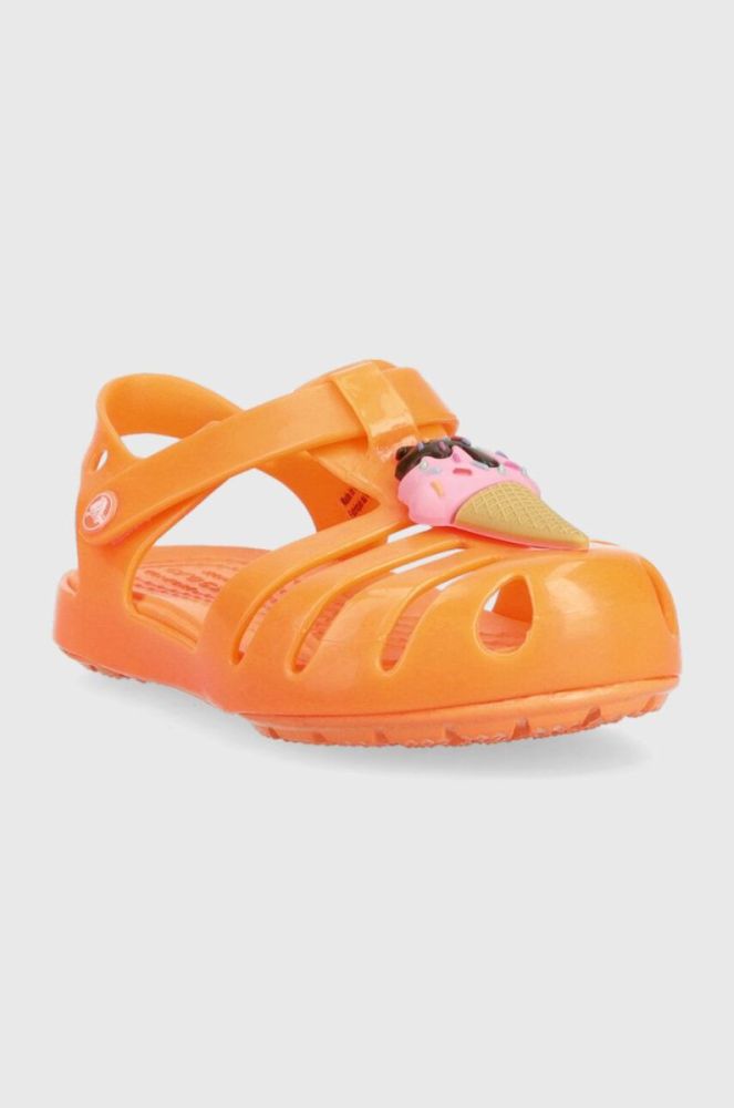 Дитячі сандалі Crocs ISABELLA CHARM SANDAL колір помаранчевий фото 2